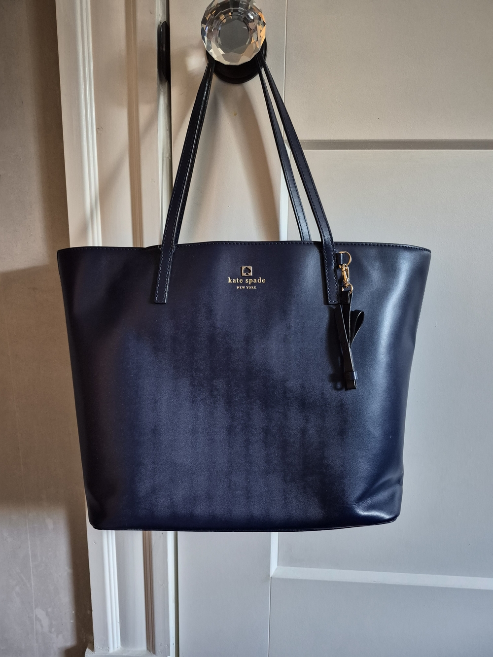 Kate Spade Blue Leather Double-Handle Tote
